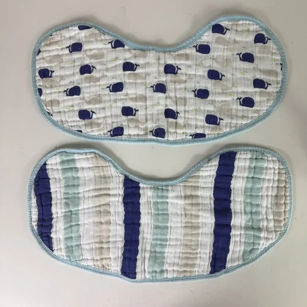 Lot Of 2 Aden + Anais Burpy Bib Classic Muslin Cotton Breathable